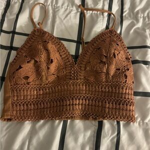 Brown crop top